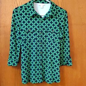 Charter Club Stretch Button Down Petite Small